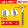 Fresa Combinada Helicoidal de Filo Único con Chaflán de 45 Grados, Fresa de Tungsteno de Mano Derecha para Aluminio, Plástico, Acrílico y Policarbonato, Grabado de Precisión