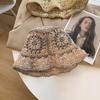 Sombrero de Pescador Tejido con Flores para Mujer Verano Hueco Estilo Japonés que Muestra la Cara Sombrero Cubo Pequeño Transpirable Sombrero Estilo Hyon ins