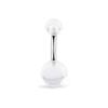 Kit com 9 Peças de Piercing de Umbigo em Aço Inoxidável Transfronteiriço Preto Bola Básica de Argila Macia Bola Fosca Zircônia Redonda com Quatro Garras Joias para Piercing