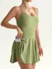 Muyao Comércio Exterior Roupas de Yoga Femininas Saia Plissada com Alça Saia Curta Vestido Esportivo Fitness Duas em Uma