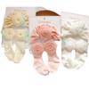 Conjunto Combinado de Touca Fetal e Meias para Recém-Nascidos com Várias Flores Pequenas Frescas para Bebês Meninas e Lactentes para Proteger a Fontanela