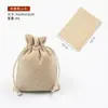 Saquinho de Linho Pequena Bolsa de Pano Bolsa com Cheiro de Linho Saquinho com Cordão Bolsa para Armazenamento de Borra de Café Saco Vazio
