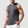 Colete Esportivo com Capuz Masculino, Moletom de Verão, Colete de Basquete, Blusa Fina sem Mangas, Colete Plus Size para Homens