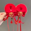 Scrunchie de Veludo Vintage com Fita de Laço e Textura Aveludada, Acessório de Cabelo Elegante Estilo Chanel para Crianças