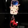 Adequado para Capa de Celular Xiaomi 17 Pro Max com Cordão, Design Exclusivo para Xiaomi 15, Design Estiloso para 14, Design à Prova de Choque de Filhote de Cereja