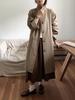 Abrigo trench Lehu estilo coreano elegante simple con solapa para mujer 2023 otoño nuevo casual suelto abrigo largo 6129