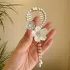 Flor de Concha Camélia Tassel Presilha de Rabo de Cavalo Presilha para Coque Suporte de Rabo de Cavalo Ferramenta de Penteado Presilha Grampo de Cabelo