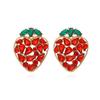 Pendientes de fresa con fruta exagerada con personalidad europea y americana, pendientes de diamantes que combinan con todo el temperamento femenino, pendientes femeninos de atmósfera 2020