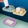 Jabonera sonriente sin perforaciones para baño, caja de jabón escurridora para baño, jabonera para baño, estante de almacenamiento montado en la pared