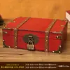 Caja de Almacenamiento Antigua de Madera Caja de Almacenamiento de Joyería Cosméticos de Escritorio Caja de Madera Caja de Accesorios para Manualidades Caja de Tesoros de Juguetes