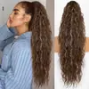 Coleta Sintética Estilo Europeo y Americano para Mujer, Cabello Largo Rizado Ondulado, Rizado Tipo Maíz Esponjoso, Coleta con Pinza de Garra, Fibra de Alta Temperatura