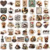 50 pegatinas vintage de café, materiales artísticos de época para diario DIY, decoración impermeable para tazas de agua y cuadernos, venta al por mayor