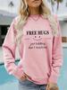 Sudadera con cuello redondo y manga larga informal para mujer, suéter con estampado de ABRAZOS GRATIS, para otoño e invierno, transfronterizo de Europa y Estados Unidos, venta al por mayor