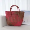 Celebrante de Internet Cesta de Comida Vintage Bolso Tejido de Mimbre Sintético Bolso de Mano de Gran Capacidad Bolsa de Regalo Bolso para Mujer