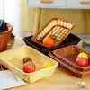 Caja de regalo maceta marco cesta cesta de bambú tejida cesta de bambú simple cesta cesta de bambú bolsa soporte de exhibición cesta pequeña plato comida churros.