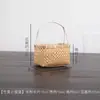 Cestas de bambu trançadas feitas à mão, bandejas de chá, conjuntos de chá, peneiras de camada dupla, cestas de bambu e pratos para decoração de jardim de infância.