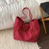Bolso Tote de Lunares Súper Popular Estilo Coreano Gran Capacidad Modelo Nuevo 2026 Bolso de Hombro Texturizado de Moda para Mujer para el Viaje Diario Simple