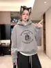 Sudadera con capucha gruesa y forro polar con estampado de letras para mujer, Nueva moda versátil de invierno 2025, Top holgado