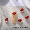 Uñas de arte rojo de internet ins popular nuevo taladro corazón torcido corazón torcido pequeña serpiente joyería para uñas cristal vidrio amor tridimensional
