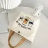 Nova Bolsa de Lona de Urso para Estudantes, Pequena Bolsa de Mão Portátil para o Trabalho, Bolsa de Almoço, Bolsa Tote de Lona, Bolsa de Presente