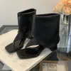 Sandalias de tiras nuevas 2025 con punta cuadrada y tacón grueso, disponibles en tallas 35-40