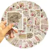 50 Piezas de Pegatinas Retro de Rosa con Citas Inspiradoras para Decoración, Taza de Agua DIY, Funda de Teléfono, Planificador, Pegatinas de PVC Impermeables Transfronterizas