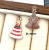 142 Colgantes de Navidad Colgantes de Aleación con Gota de Aceite Accesorios para Joyería DIY Colgante de Papá Noel Muñeco de Nieve Campana