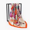 Bufanda cuadrada grande de 90 cm con estampado de flores pintadas con tinta salpicada para damas, venta al por mayor, bufanda decorativa para damas
