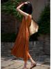 Miyake Vestido sin mangas adelgazante plisado de alta gama a la moda para mujer, verano nuevo, vestido de chaleco elegante y suave con tirantes