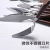 Raspador de pintura al óleo altamente elástico, cuchillo para mezclar colores de pintura acrílica artística, raspador de pintura de acero inoxidable individual con mango de madera