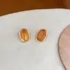Brincos Ovais Acrílicos Coloridos com Sensação de Pintura a Óleo Retrô para Mulheres Design Moderno Sensação de Luxo Brincos de Tarraxa Acessórios para Orelha Acessórios de Joalheria