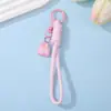 Pingente de chaveiro de bolo com alça para celular rosa, acessório de alça trançada anti-perda para bolsa e celular, atacado em estoque