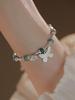 Pulsera de Plata Plateada Estilo Chino Nuevo para Mujer Diseño Nicho de Lujo Ligero de Alta Gama Plata Quebrada Pulsera Estilo Antiguo Regalo para Novia