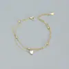 Yhb020 Plata S925 Exquisito Pulsera de Corazón con Múltiples Colgantes Estilo K Pequeña Fresca Verano Dulce Joyería de Mano para Mujeres