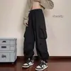 Pantalones cargo retro estilo japonés con bolsillos grandes, pantalones joggers casuales de pierna recta holgados, modernos para hombre, primavera/otoño, estilo americano high-street