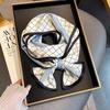 Bufanda larga para mujer, primavera y verano, nueva, pequeña, al por mayor, con estampado de seda de imitación, lazo para bolso, cinta, dulce, pequeña, de moda.