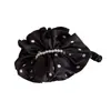 Pinza de Plátano de Satén Coreano con Perlas y Plisados de Lunares Estilo Nuevo Elegante Versátil Pinza Grande para el Cabello Accesorio para el Cabello
