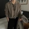 Nuevo 2024 Suéter de solapa para hombre de Dongdaemun Corea del Sur, suéter de diseñador para hombre con cuello polo, suéter holgado suave para la piel