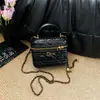 Bolso de mano con patrón de diamantes bordado, nuevo y moderno bolso de hombro con cadena para mujer, bolso pequeño de alta gama estilo Chanel para llevar cruzado, caja de cosméticos