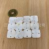 Concha de agua dulce blanca cuadrada agujero lateral opuesto DIY ropa zapatos y sombreros cadena para suéter material para joyería de concha accesorios