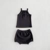Conjunto de Duas Peças de Algodão com Top Waffle Sem Mangas + Shorts para Bebês e Crianças Pequenas Meninos e Meninas Verão 2026