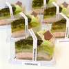 Caja de empaque triangular para pastel rebanado de 8 pulgadas Caja de empaque para artículo rebanado de postre Mousse de Chocolate Negro Matcha Mille-feuille de 6 pulgadas