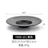 Cuenco Plano Negro Estilo Japonés de Melamina Imitación Porcelana, Cuenco Moderno para Fideos y Arroz, Cuenco para Sopa de Hotel Restaurante, Cuenco para Ensaladas para Uso Comercial