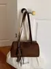 Bolsa de Bowling Fosca de Grande Capacidade Feminina 2026 Nova Moda Retro Bolsa de Ombro Único Versátil Bolsa Tote para Trabalho e Deslocamento
