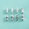 Cuentas Espaciadoras de Plata de Ley S925 Electrochapadas Tubo Recto Pequeño Cuentas Espaciadoras de Nudo de Bambú Pulsera de Cuerda Trenzada Hecha a Mano DIY Copo de Nieve Flor Pequeña Cuentas Sueltas