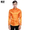 Moda Masculina Transfronteriza Otoño e Invierno 2026 Camisa Casual de Moda para Hombre Talla Europea Creativa Manga Larga Brillante