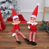 Nueva Ventana Transfronteriza Muñeca Roja Elfo Muñeco Adornos Colgante para Árbol de Navidad Muñeco de Peluche Navideño de Piernas Largas