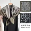 Bufanda de Seda y Lana de Doble Cara para Mujer, Nueva de Primavera y Otoño, Resistente al Frío, Cálida, Chal de Seda y Lana, Lujo Ligero, Versátil, Cuadrado de 90