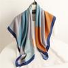 Lenço de Seda Elegante Novo Estilo Lenço Feminino de Seda Imitação Sarja de Seda de Hangzhou Lenço Quadrado Grande 90cm Xale Simples Colorblock