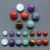 Juego de 7 bolas redondas de ágata de cristal natural de 1355-12 mm, 16 mm y 20 mm, piedra colorida